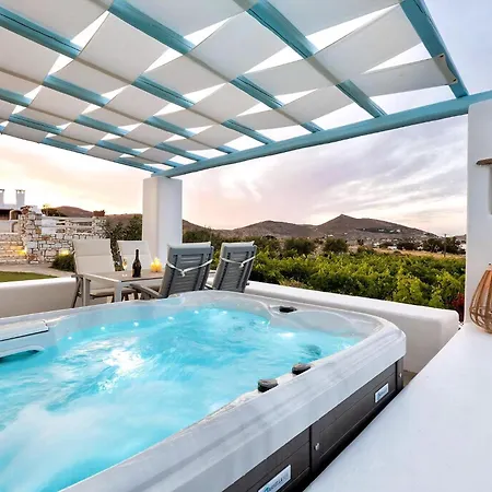 Luxury 1 Bedroom Vrachian Earth Private Jacuzzi Beautiful Views Naousa Villa